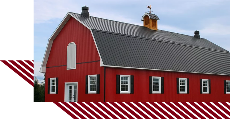 red barn with new siding and roof